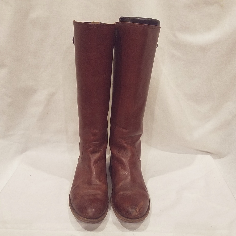 Frye Cognac/Redwood Knee High Boots Size 8.5 - Picture 5 of 8